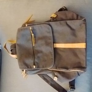 Hearth and Hand by Magnolia backpack leather and gray canvas